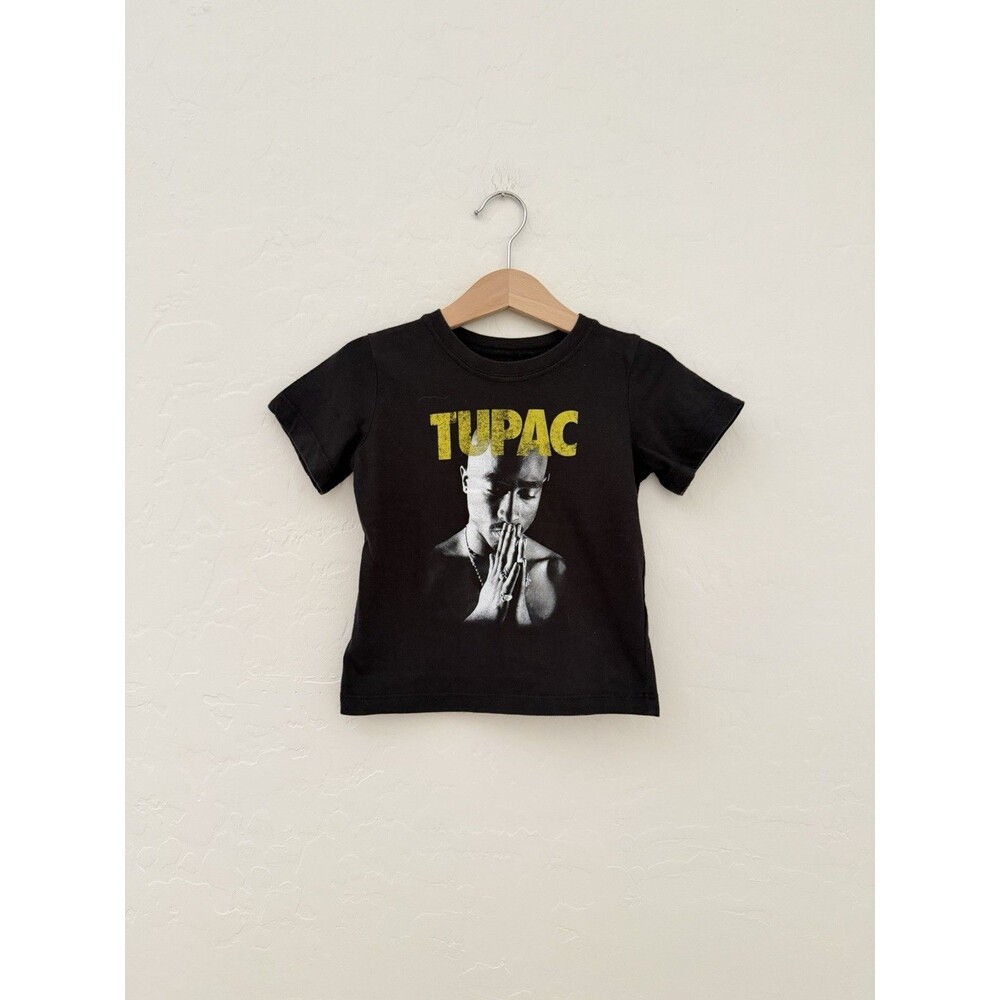 Tupac 2Pac Toddler 2T Black Graphic T-Shirt Hip Hop Rap Music Tee 2023
